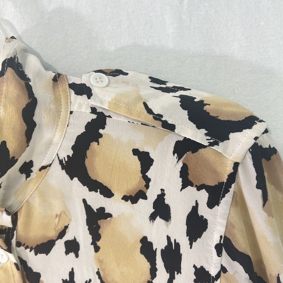 Equipment Femme Dress Medium 100% Silk Leopard print Shirt Dress Lined - Picture 6 of 16